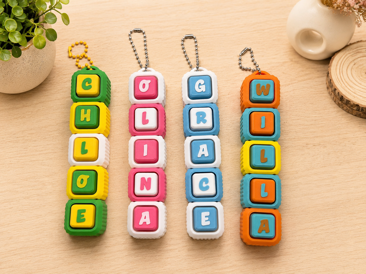Colourful LolliLabz Custom Name Clicker with letter blocks