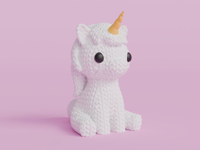 Knitted Unicorn Desk Buddy