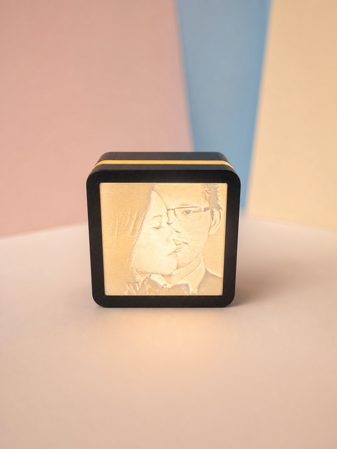 Personalised Glow Mini illuminated with a warm light