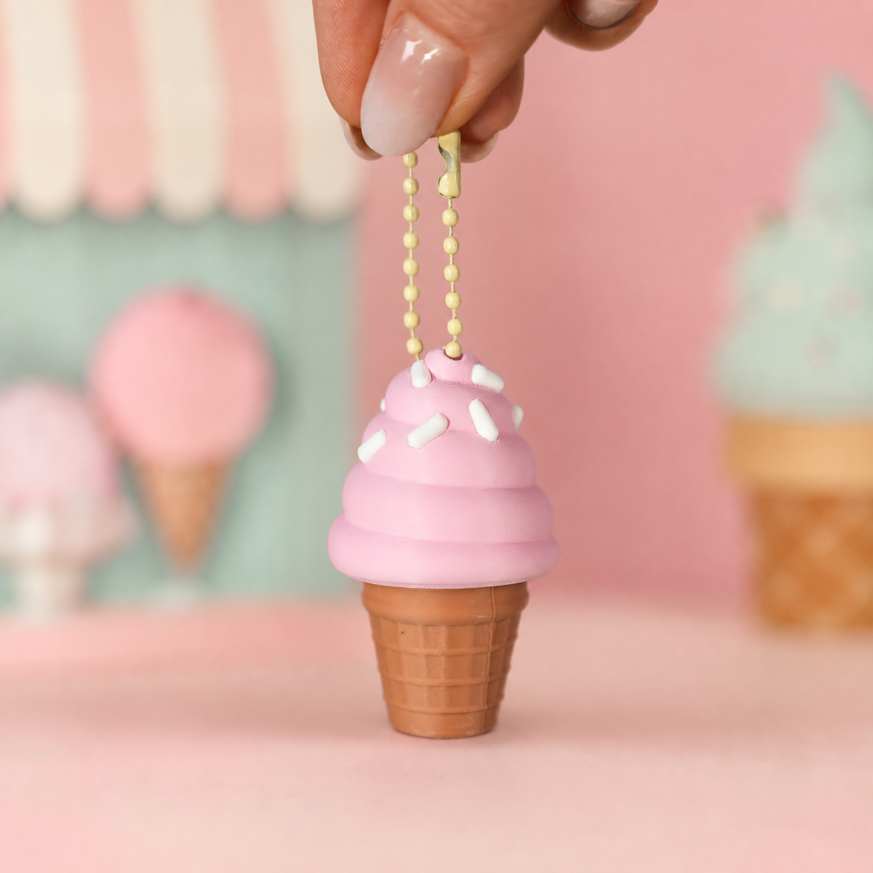 Strawberry Soft Serve Pocket Clicker