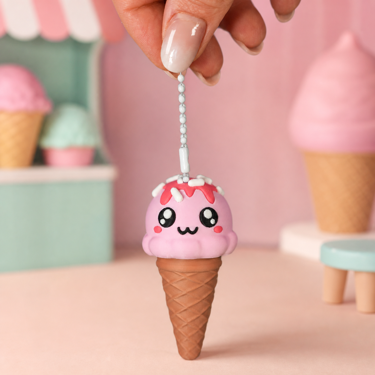 Strawberry Sprinkle Cone Pocket Clicker