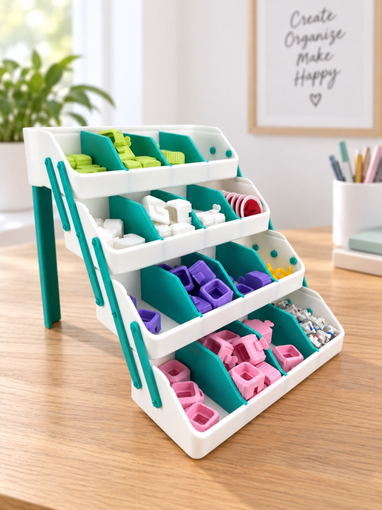 Portable Craft and Parts Organiser with tiered open storage
