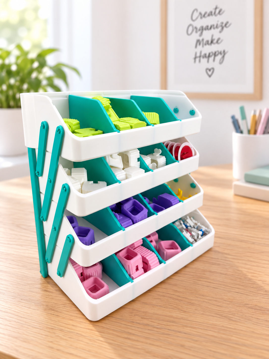 Portable Craft & Parts Organiser tiered storage view